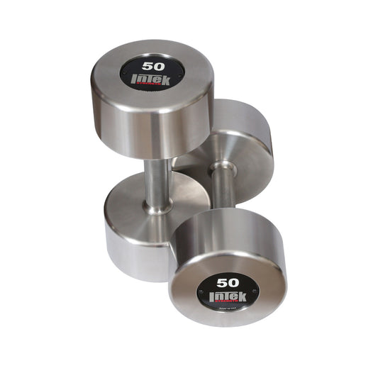 Intek Strength Delta Series Stainless Steel Dumbbells on white background