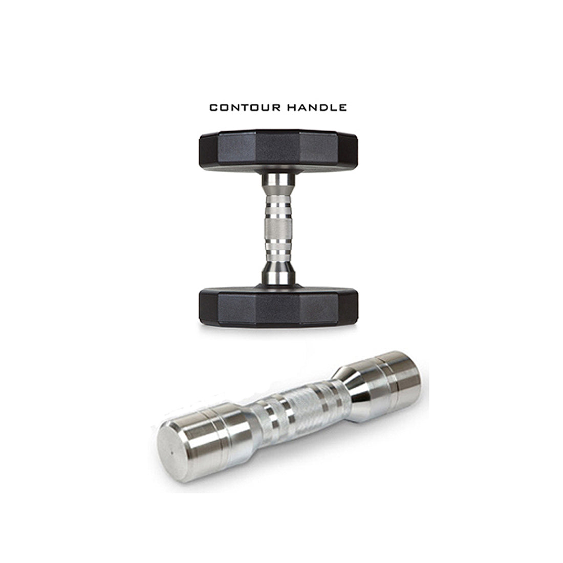Iron Grip 12 Sided Contour Handle Urethane Encased Dumbbell Made in USA.