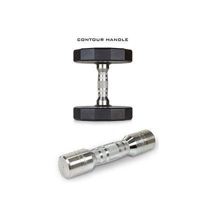 Iron Grip 12 Sided Contour Handle Urethane Encased Dumbbell Made in USA.