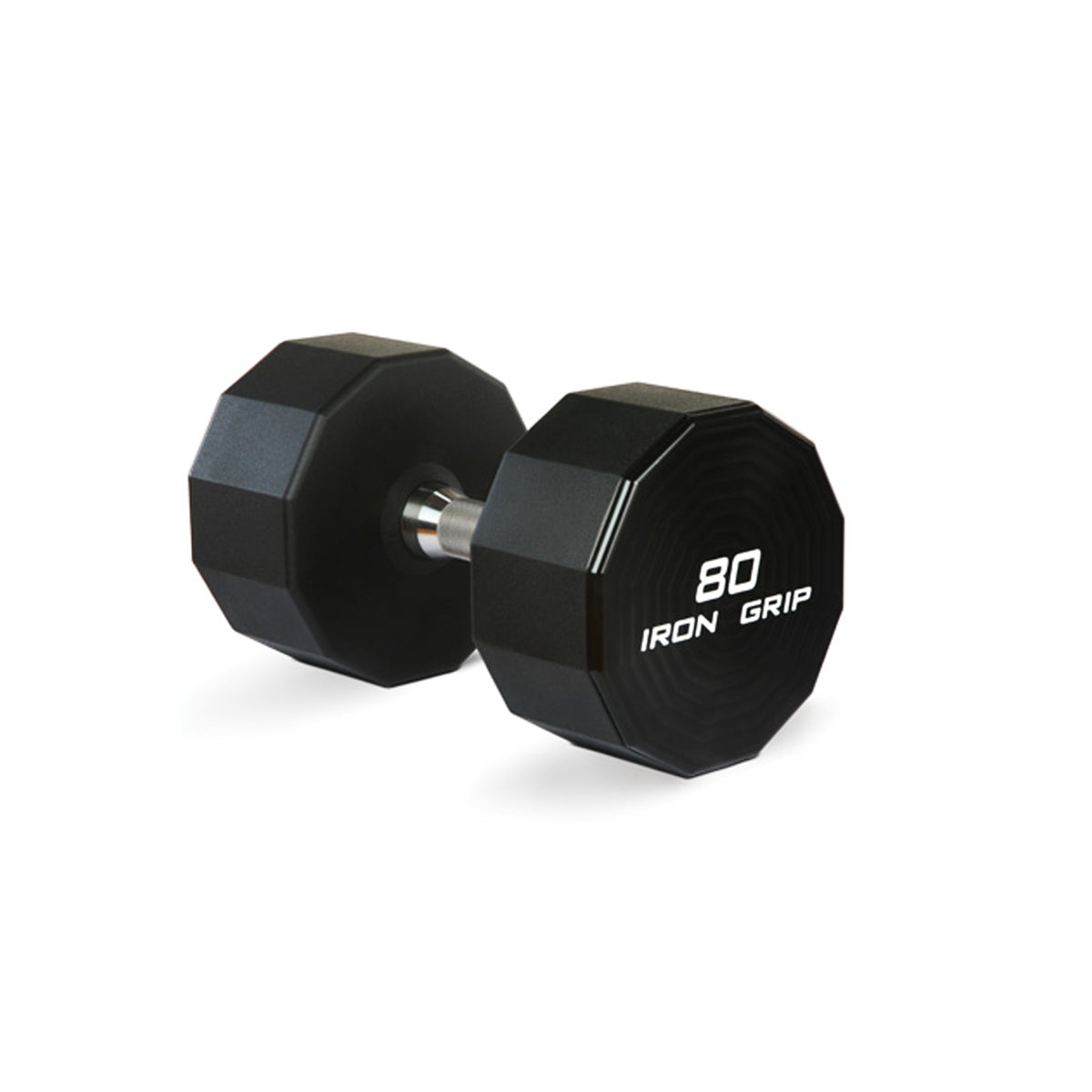 Iron Grip 12 Sided 80 lb Urethane Encased Dumbbell Made in USA.
