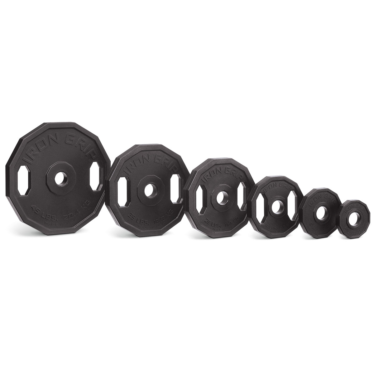 Iron Grip Urethane Encased Olympic Plates Made In USA.