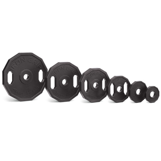 Iron Grip Urethane Encased Olympic Plates Made In USA.