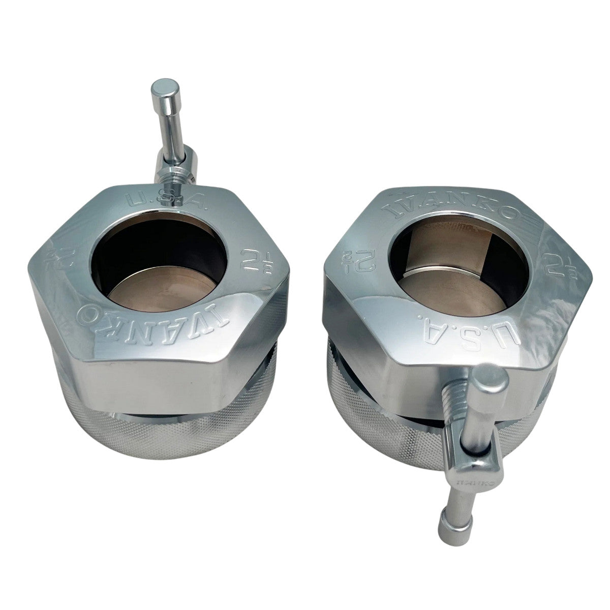 Ivanko Barbell COC-2.5KG Olympic Pressure Ring Collars Chrome on white background