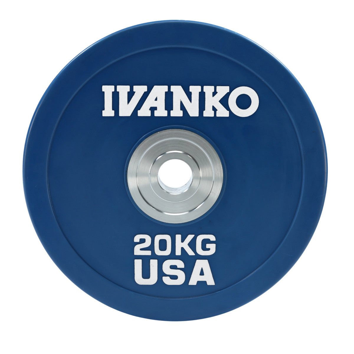 Ivanko OBPX-C 20kg Olympic Bumper Plate on white background