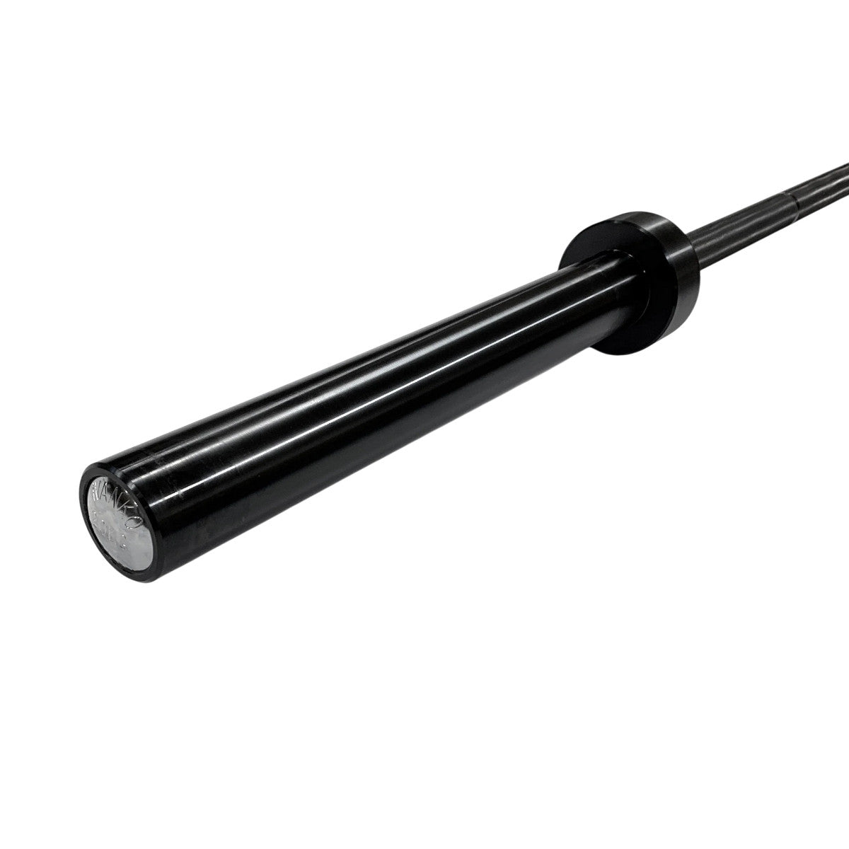Ivanko Barbell OBX-20KG 29MM Black Oxide Powerlifting Bar on white background - Made in USA
