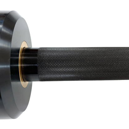 Ivanko Barbell OBX-20KG 29MM Black Oxide Powerlifting Bar on white background - Made in USA