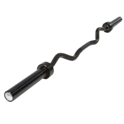 Ivanko Barbell OBZ-55 Olympic Black Oxide EZ Curl Bar on white background - Made in USA