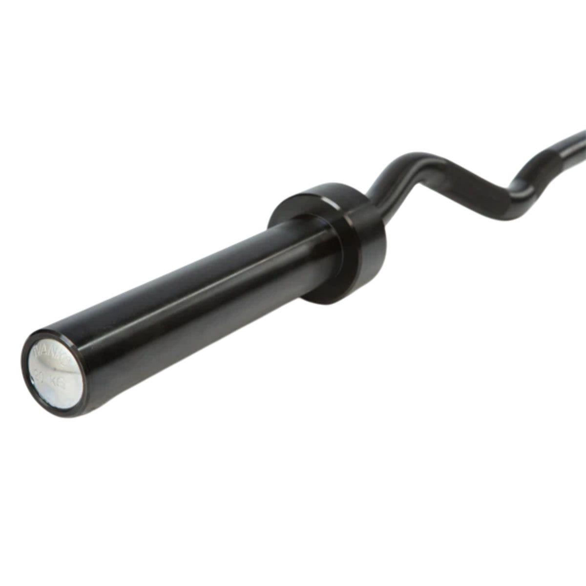 Ivanko Barbell OBZ-55 Olympic Black Oxide EZ Curl Bar on white background - Made in USA