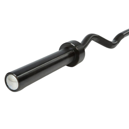 Ivanko Barbell OBZ-55 Olympic Black Oxide EZ Curl Bar on white background - Made in USA