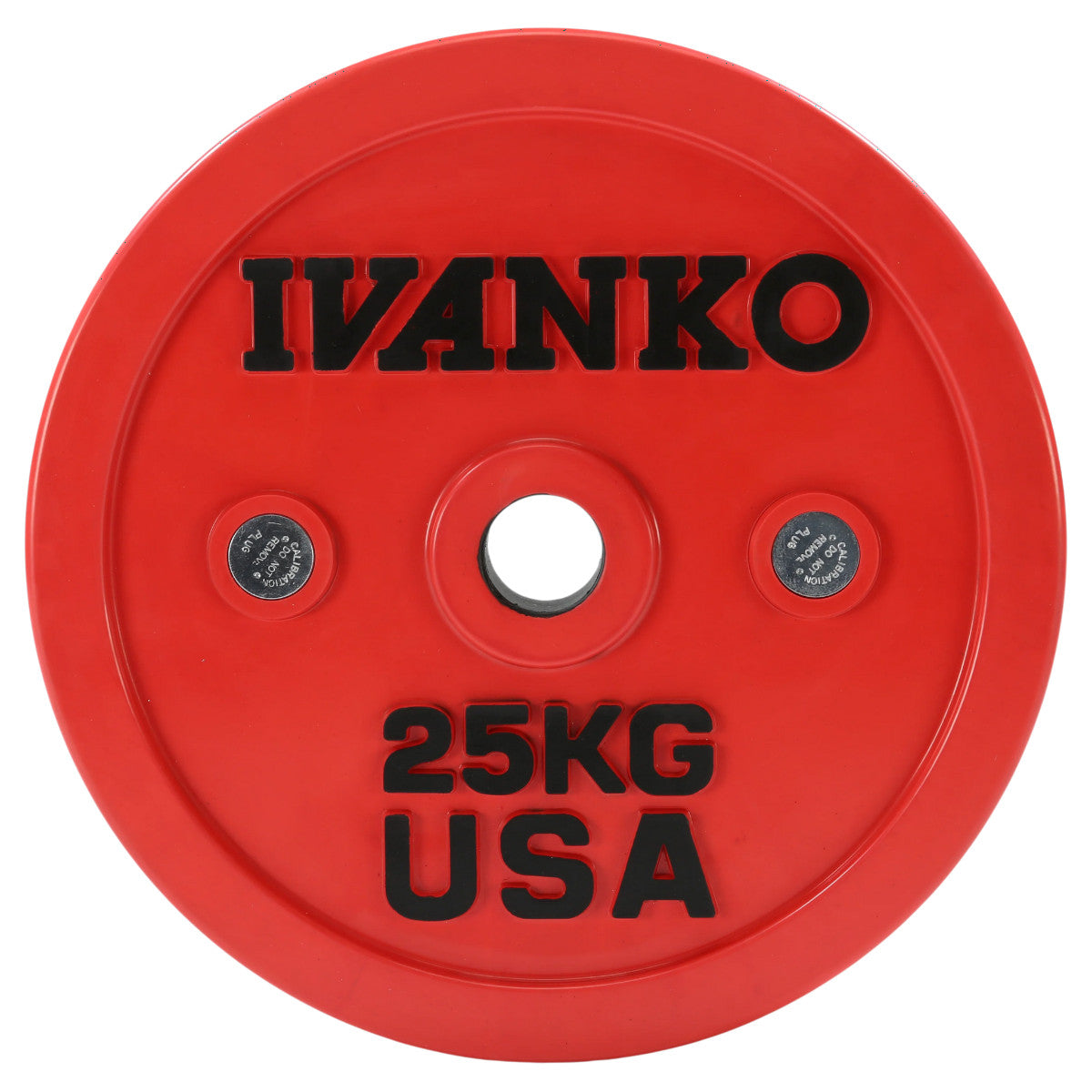 Ivanko OCB 25kg Olympic Calibrated Bumper Plates on white background