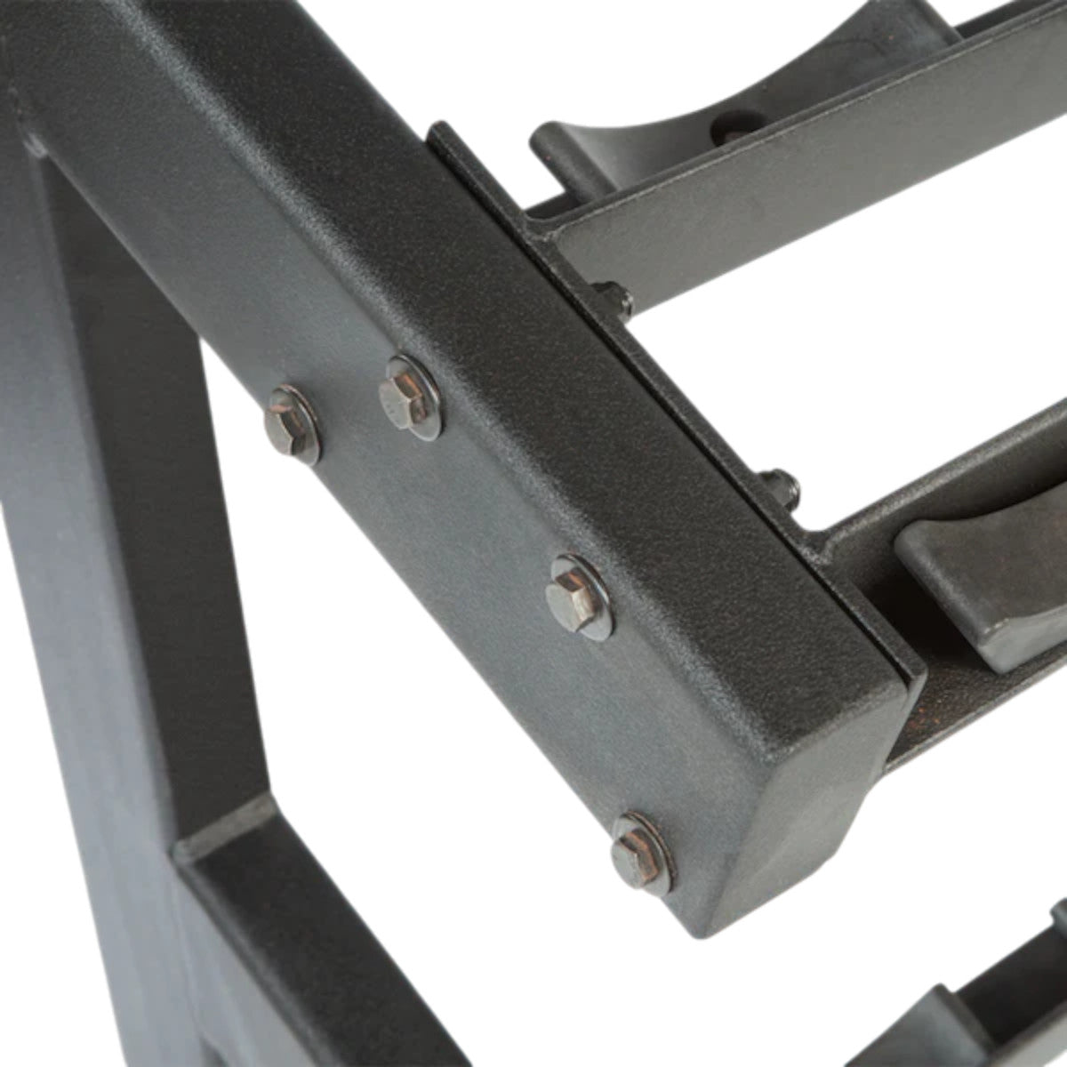 Ivanko RK-8500-KD 10-Pair Double-Level Dumbbell Rack close-up on white background - Made in USA
