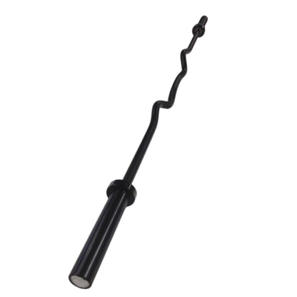 Ivanko Barbell OBZ-40 6’ 2” Olympic Black Oxide EZ Curl Bar on white background- Made in USA