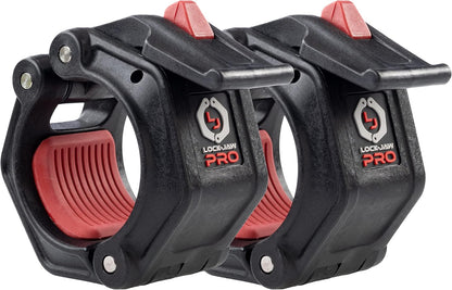 Lock-Jaw Pro 2 Barbell Olympic Collars Black close-up angle view  - (1 pair)