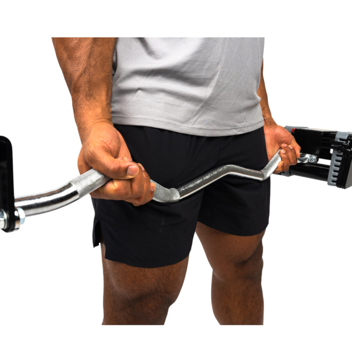 PowerBlock Elite EXP EZ Curl Bar curl exercise.