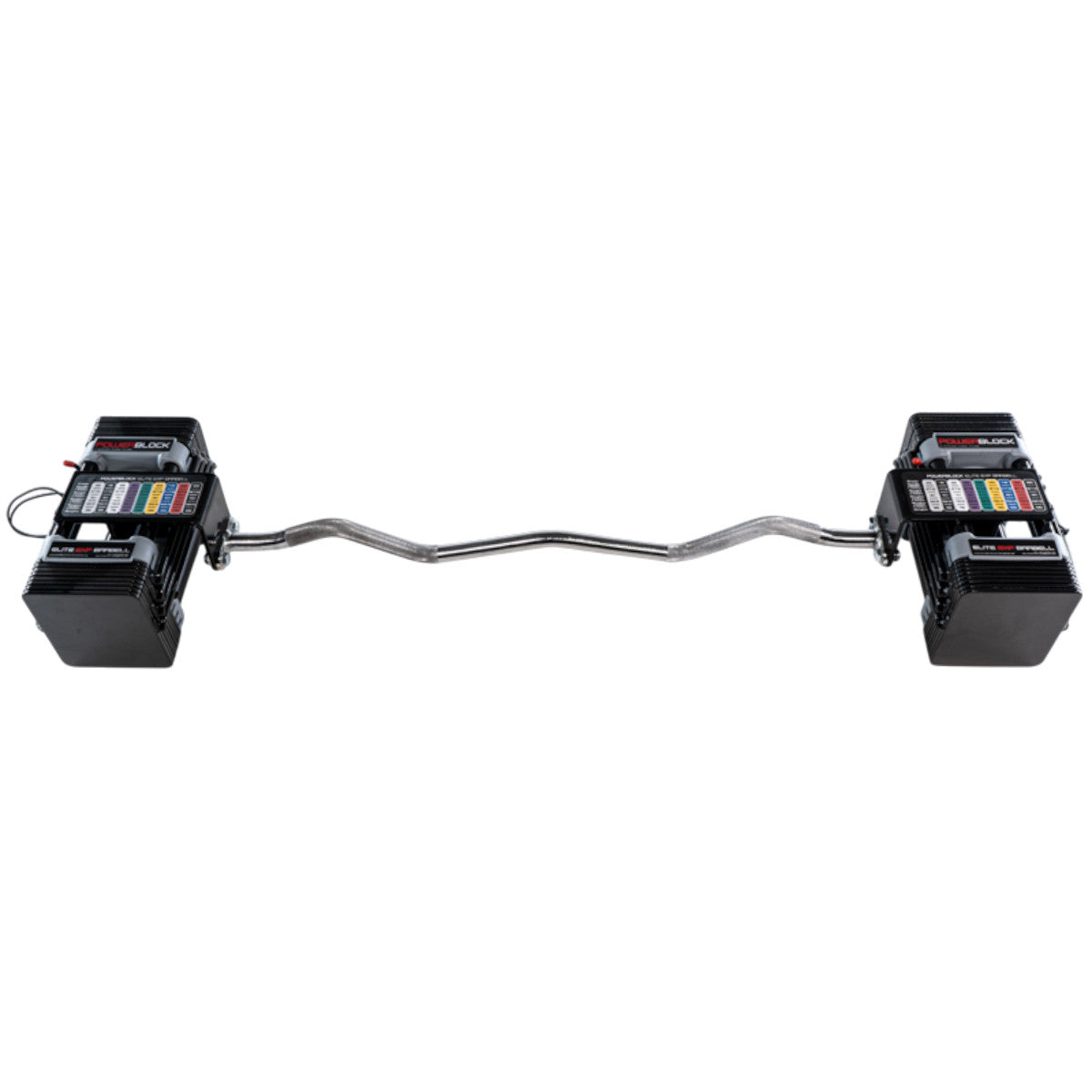 PowerBlock Elite EXP EZ Curl Bar top down angle.