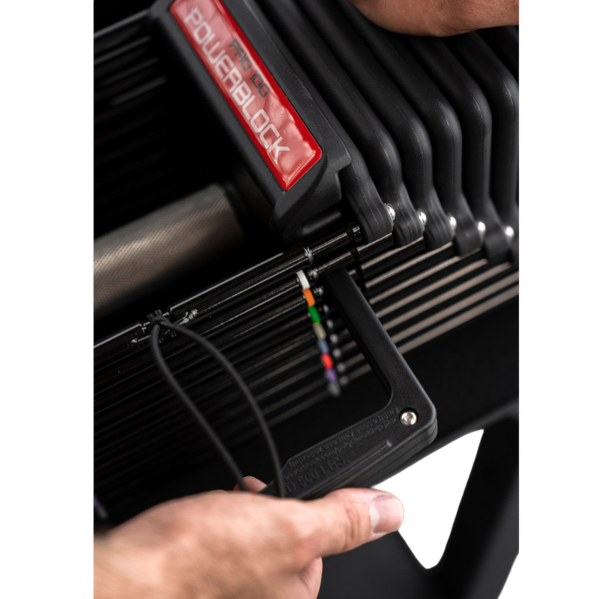 PowerBlock Commercial Pro 100 weight pin adjustment.