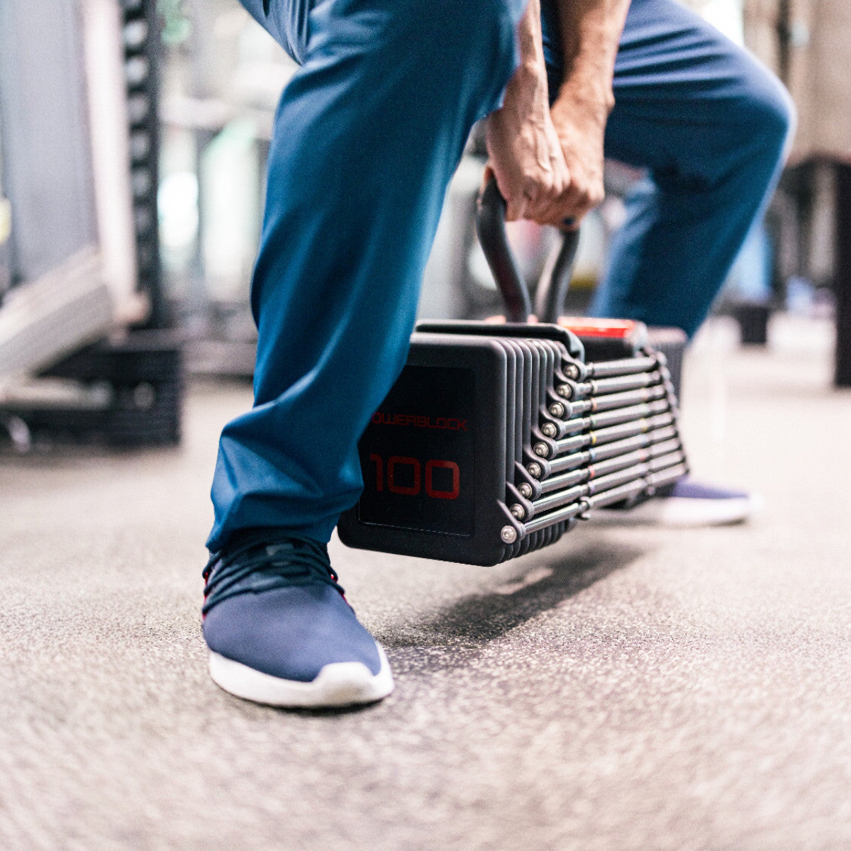 PowerBlock Pro 100 Kettlebell Handle lift.