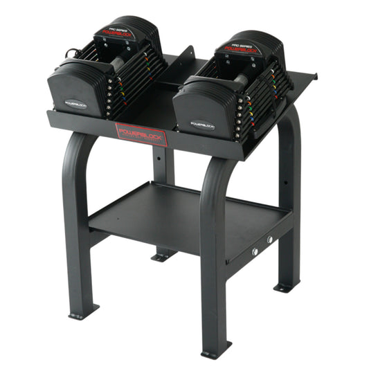 PowerBlock Commercial Pro 50 Set with Pro Rack Stand.