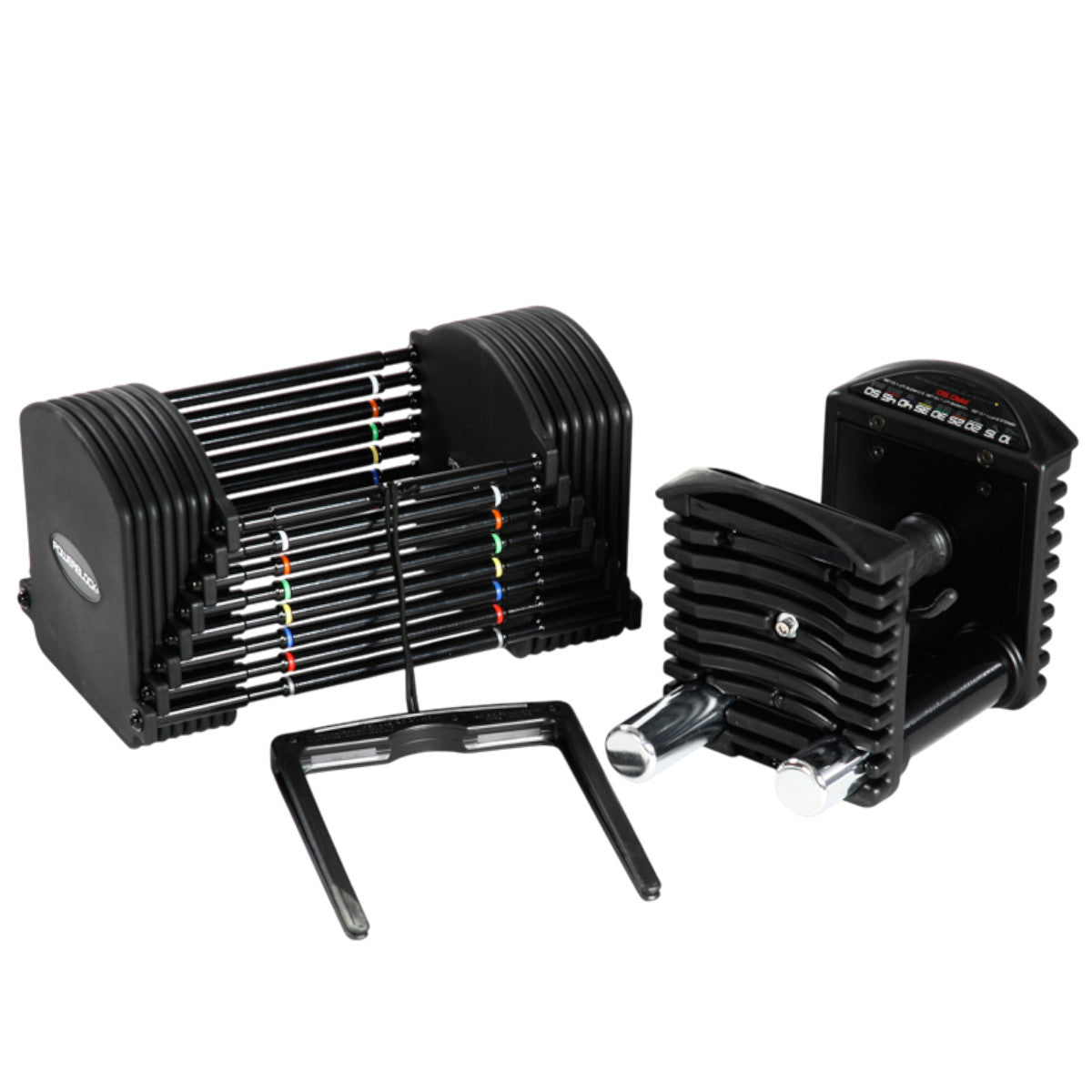 PowerBlock Pro 50 Adjustable Dumbbell weight exploded view..