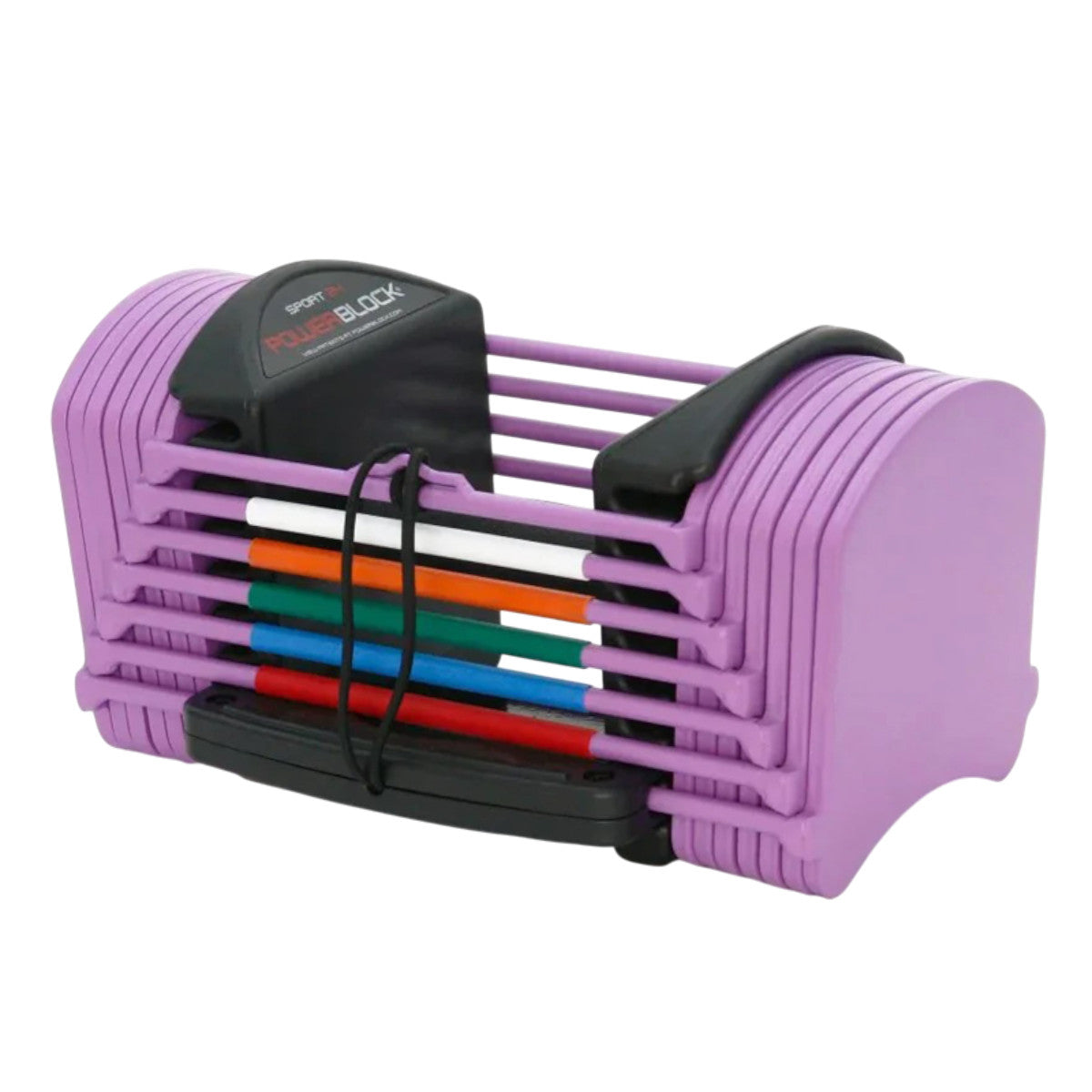 Pair of lavender PowerBlock Sport 24 on white background
