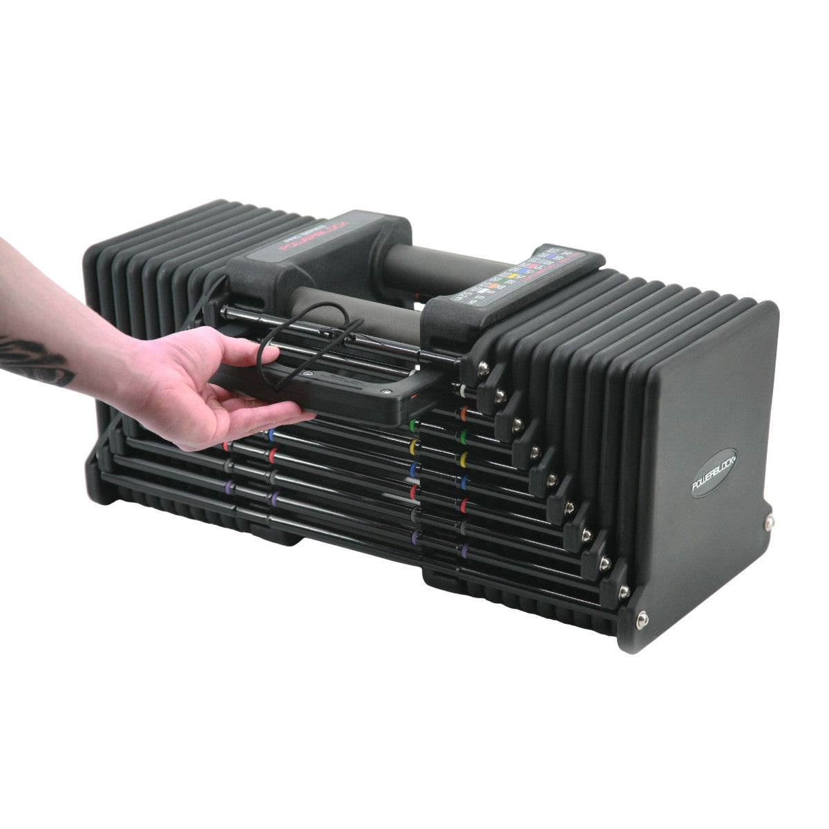 PowerBlock Commercial Pro 175 Set weight adjustment.