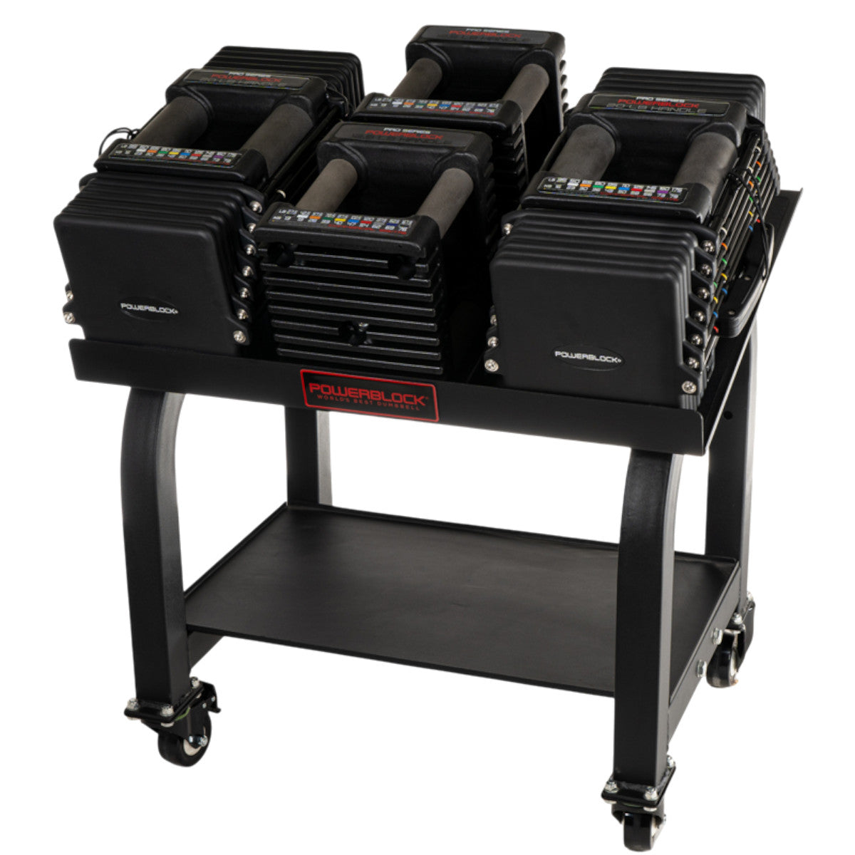 PowerBlock Commercial Pro 125 Set with Pro Max Stand.
