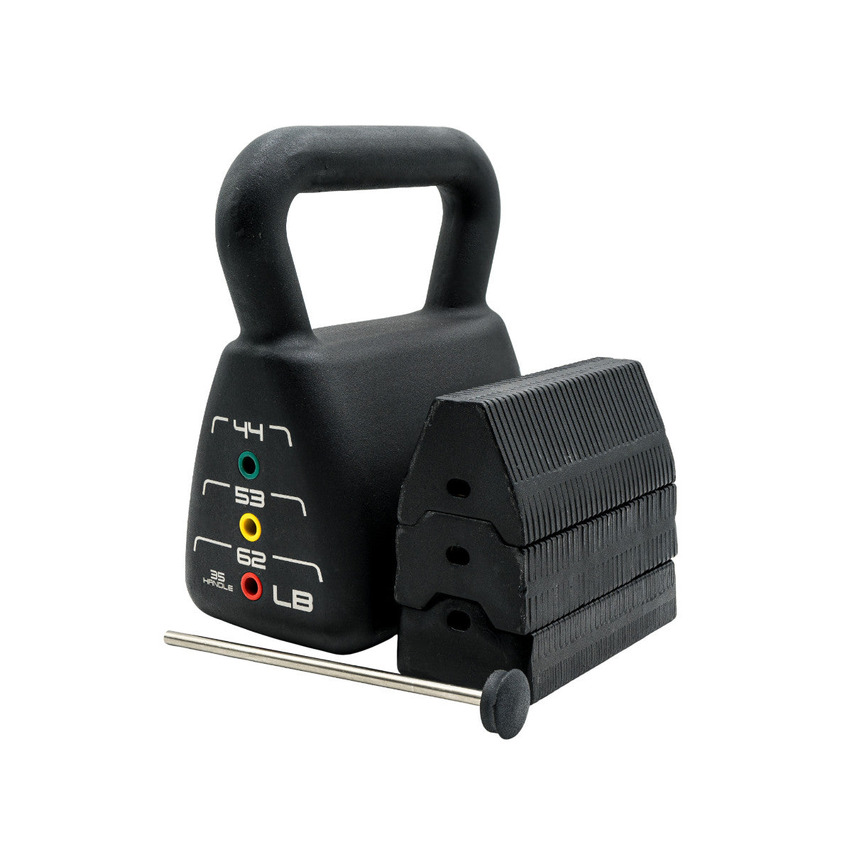 PowerBlock Pro Adjustable Kettlebell 35-62 LB exploded view.