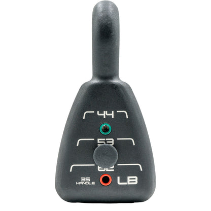 PowerBlock Pro Adjustable Kettlebell 35-62 LB front view.