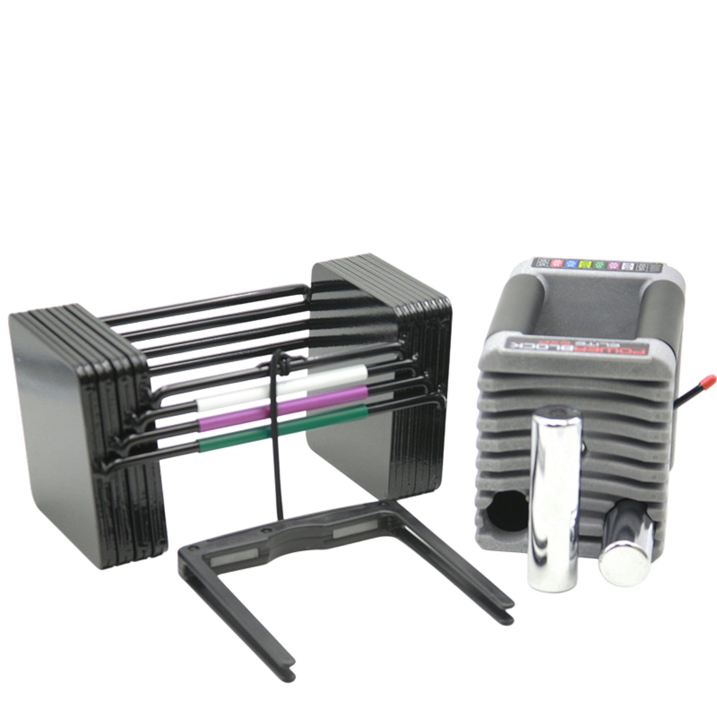 PowerBlock Elite EXP  Adjustable Dumbbells exploded view.