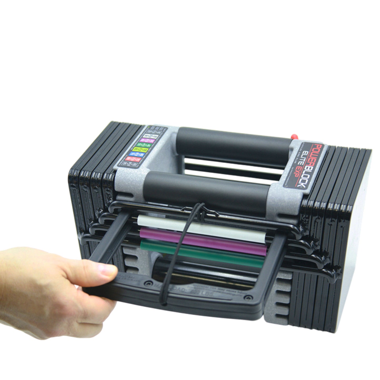 PowerBlock Elite EXP weight pin adjustment.