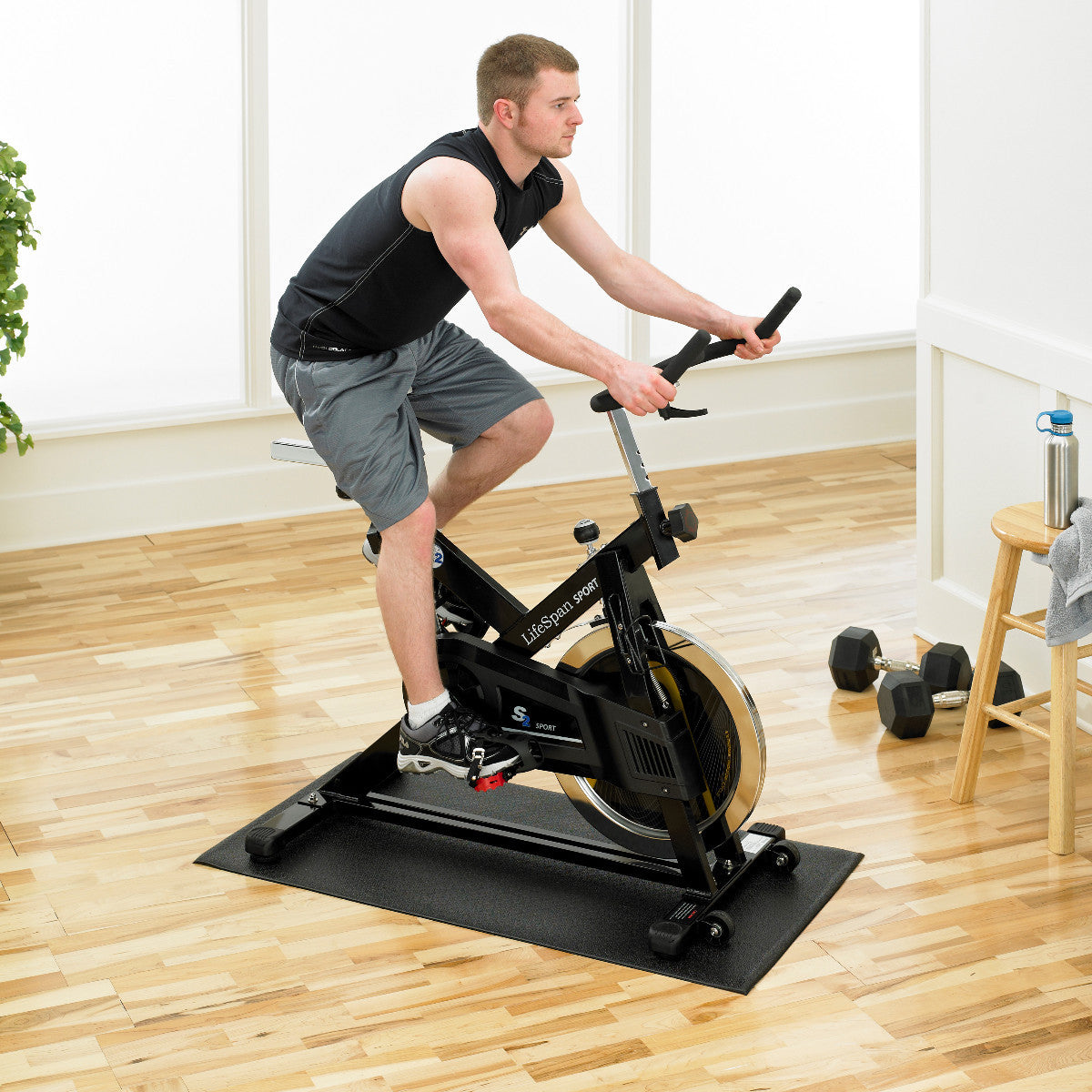 SuperMats 20GS Indoor Spin Bike Floor Mat - Made in USA