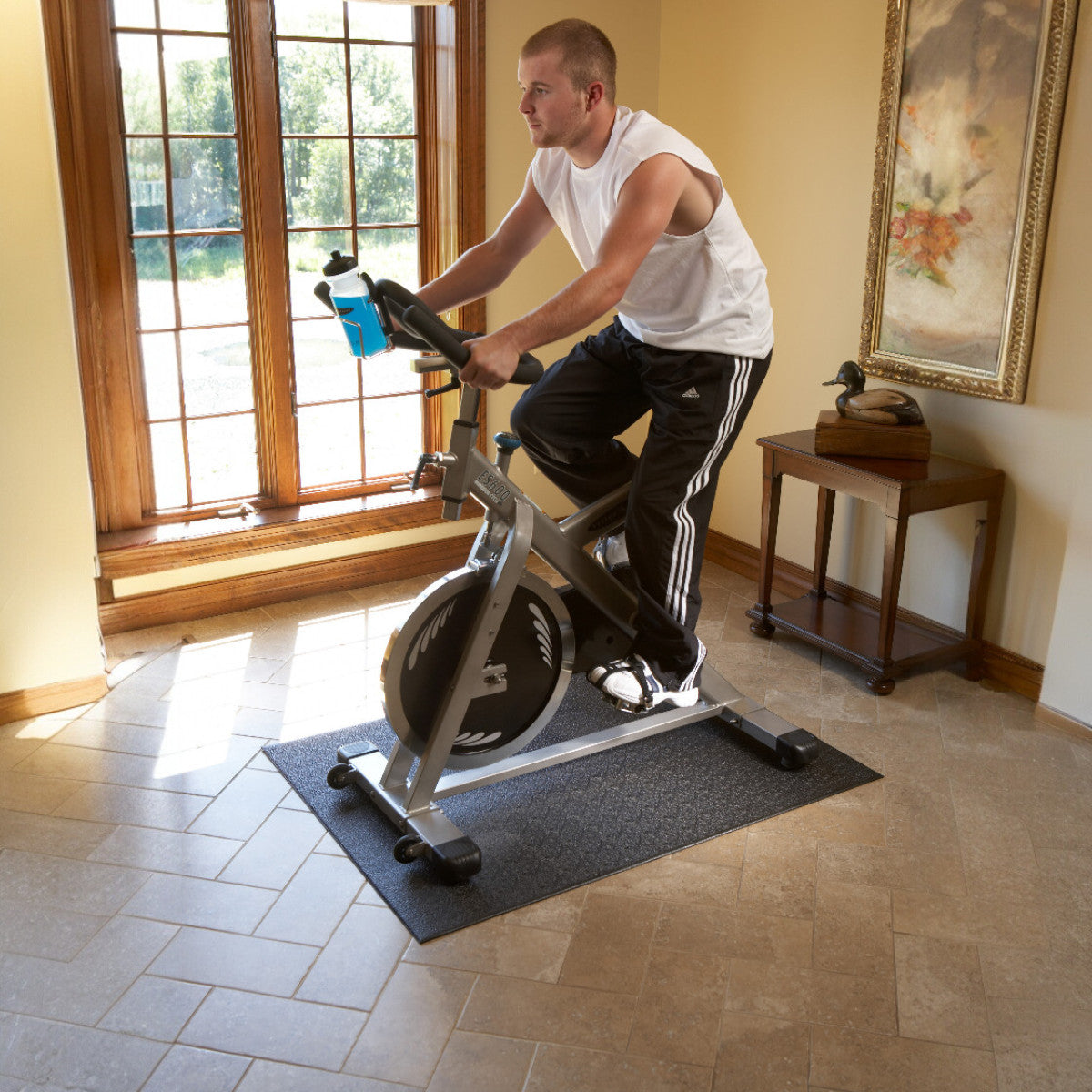 SuperMats 27GS Commercial Exercise Bike Floor Mat - Made in USA