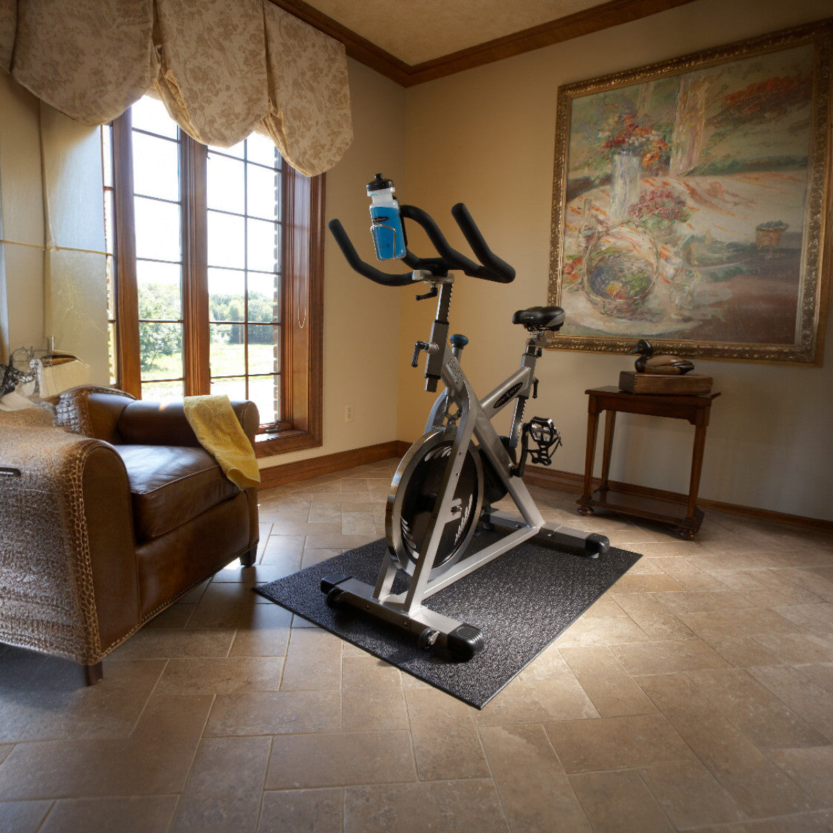 SuperMats 27GS Commercial Exercise Bike Floor Mat - Made in USA