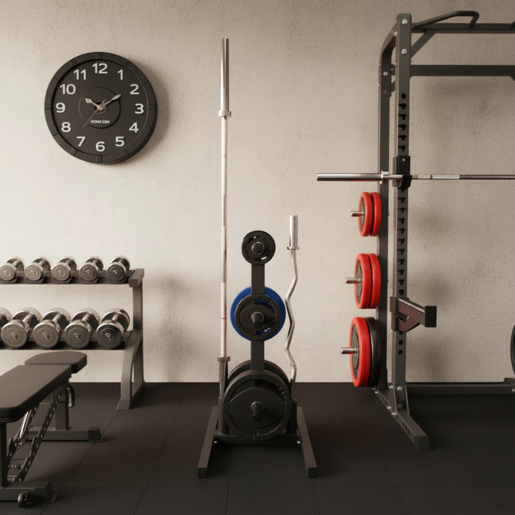 TKO 6205 Olympic Weight Plate Tree with Bar Holders in gym
