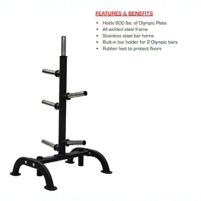 TKO 6210 Olympic Weight Plate Tree with Bar Holders info