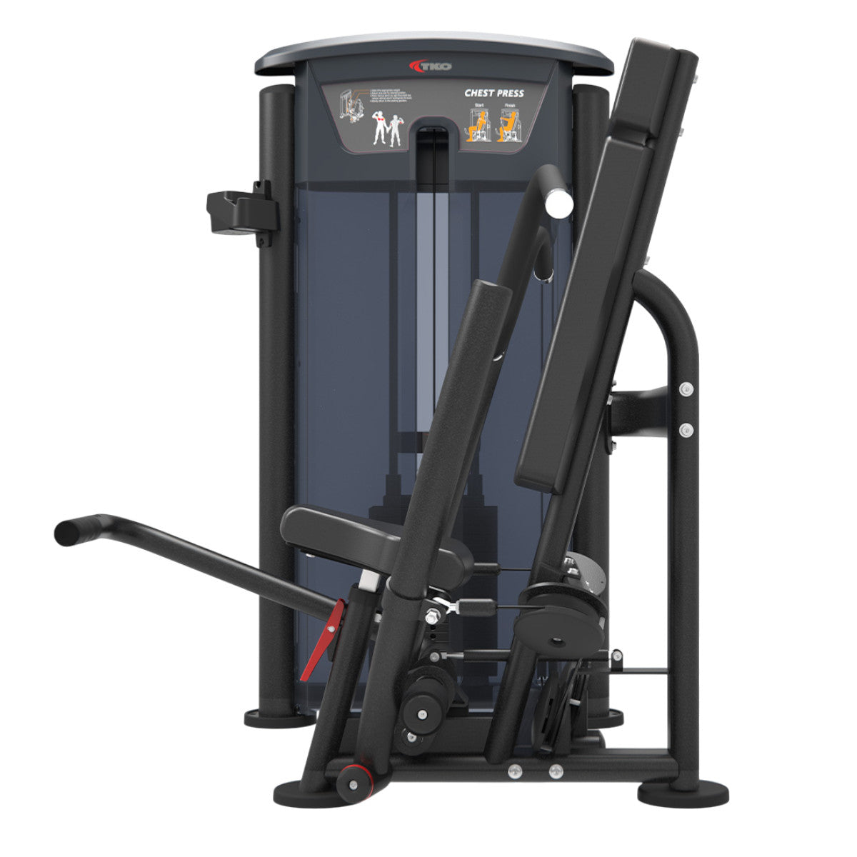 The TKO 7001-G2 Signature Series Converging Chest Press on white background side view