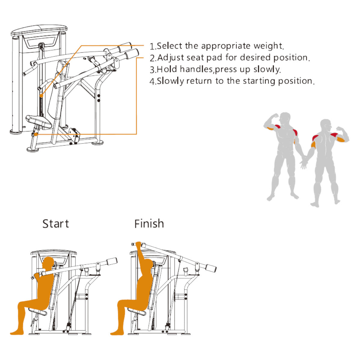 TKO 7008-G2 converging shoulder press exercise