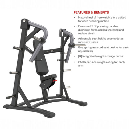 TKO 700CP Signature Series Unilateral Converging Chest Press features