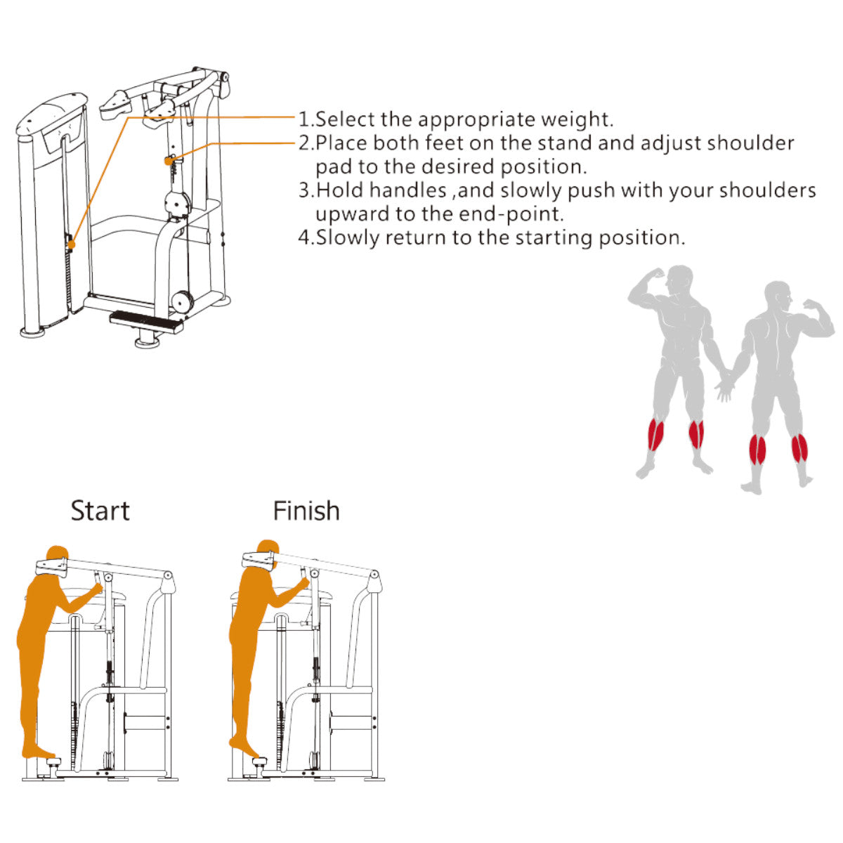 TKO 7014-G2 Signature Series Standing Calf Raise exercise