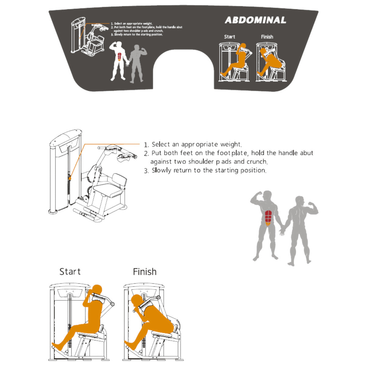 TKO 7024-G2 Signature Series Ab Crunch on white background exercise