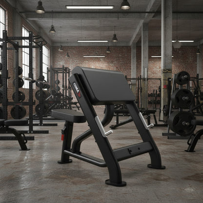 TKO 7044-G2 Signature Preacher Curl Bench in gym
