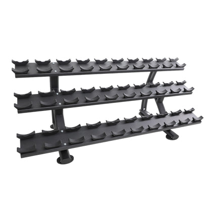 TKO 7052B-BK 15 Pair Dumbbell Saddle Rack on white background