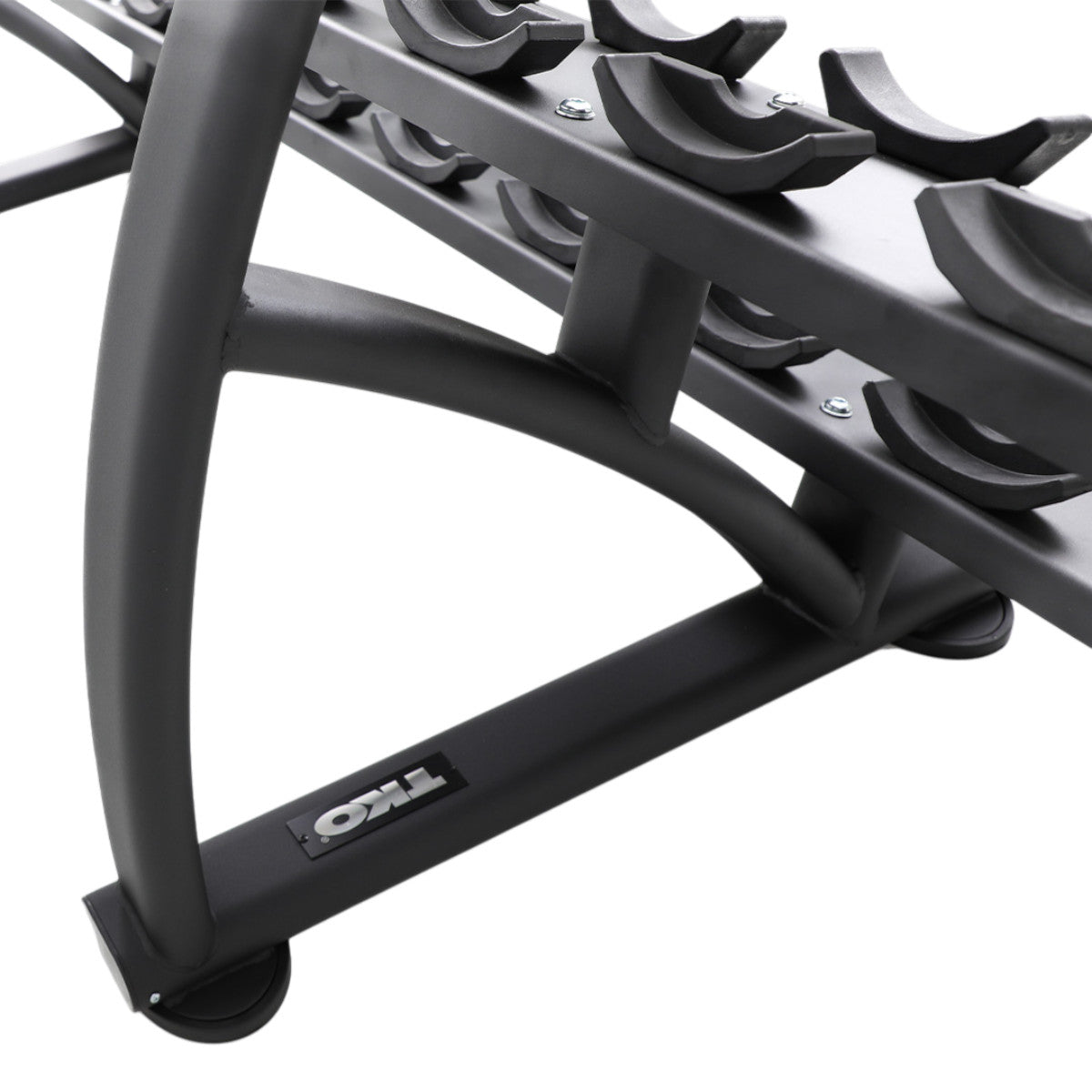 TKO 7052B-BK 15 Pair Dumbbell Saddle Rack on white background