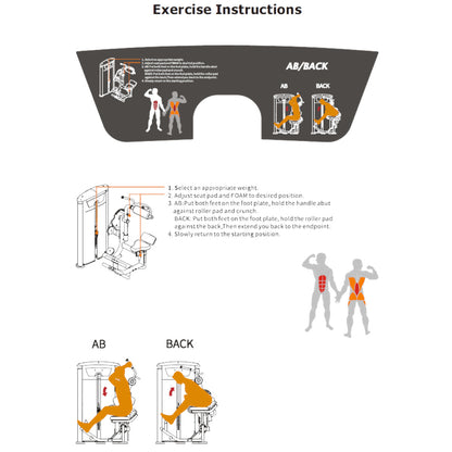 TKO 7064-G2 Signature Series Abdominal / Back Extension exercise chart