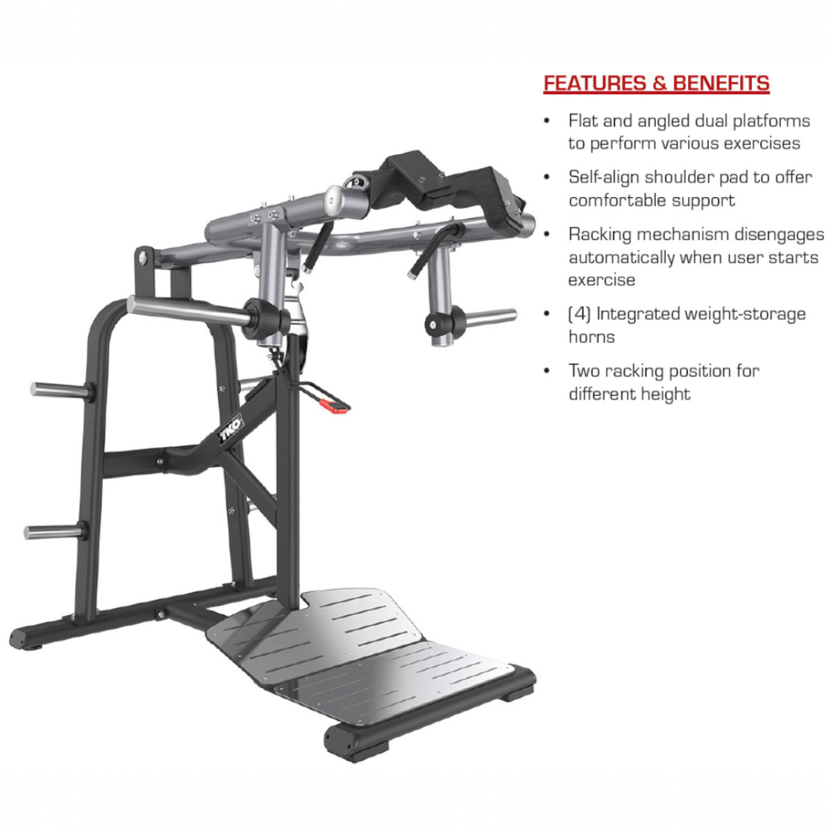 TKO 711SM Signature Squat Machine features
