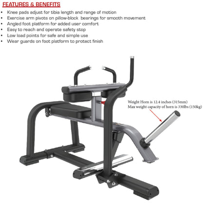 TKO 722SC Signature Plate Loaded Seated Calf Raise specs