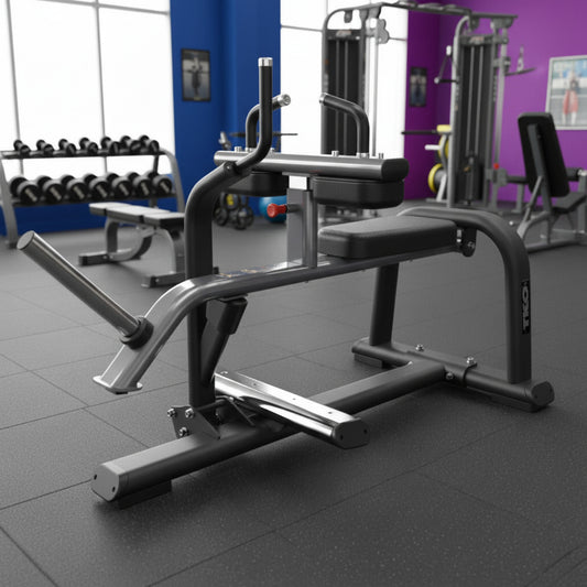 TKO 722SC Signature Plate Loaded Seated Calf Raise in gym