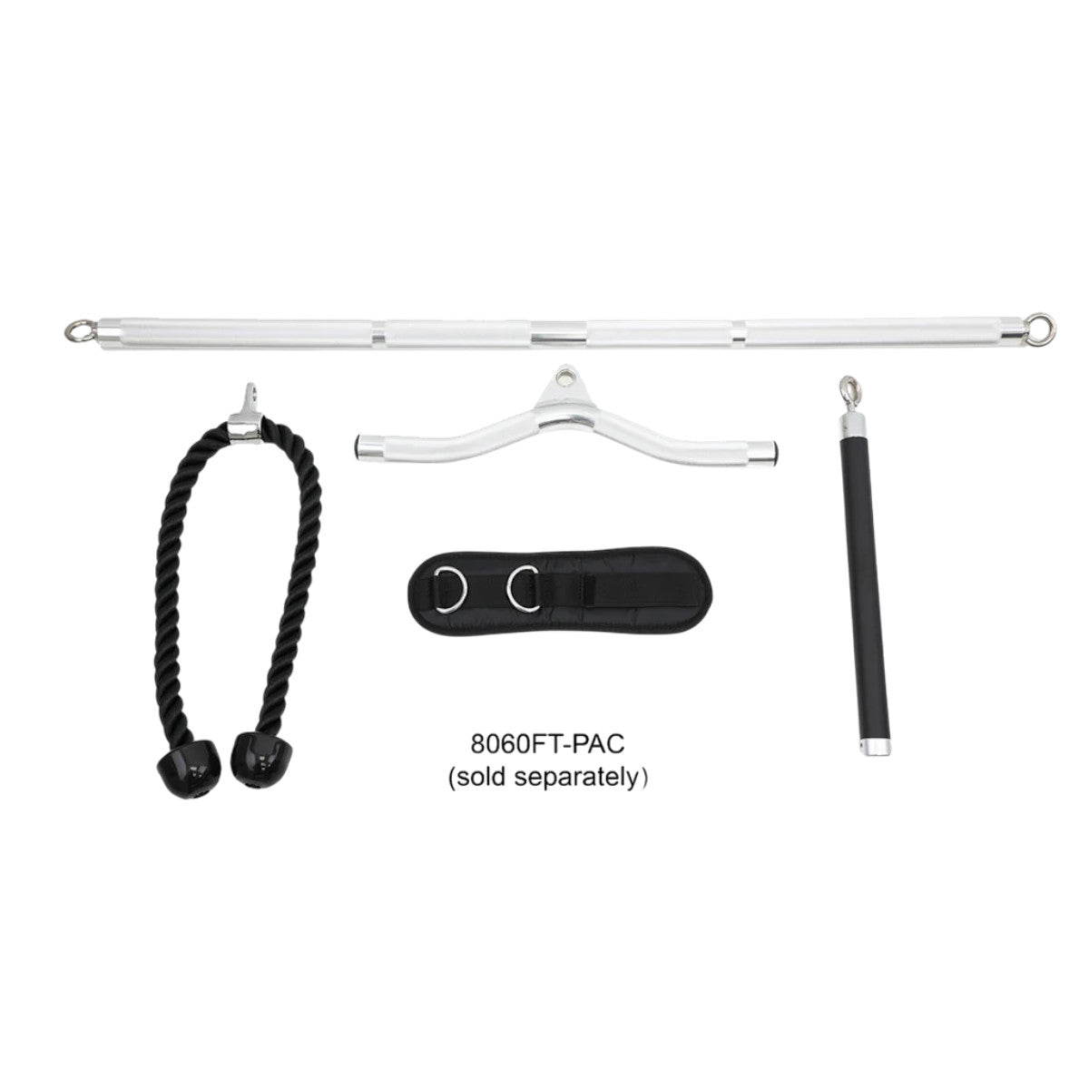 TKO 8060FT2-BK Functional Trainer optional accessories shown on white background