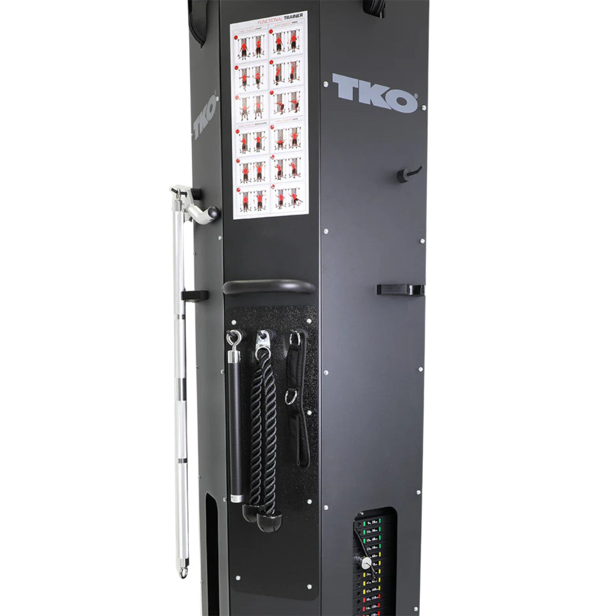 TKO 8060FT2-BK Functional Trainer storage shown on white background