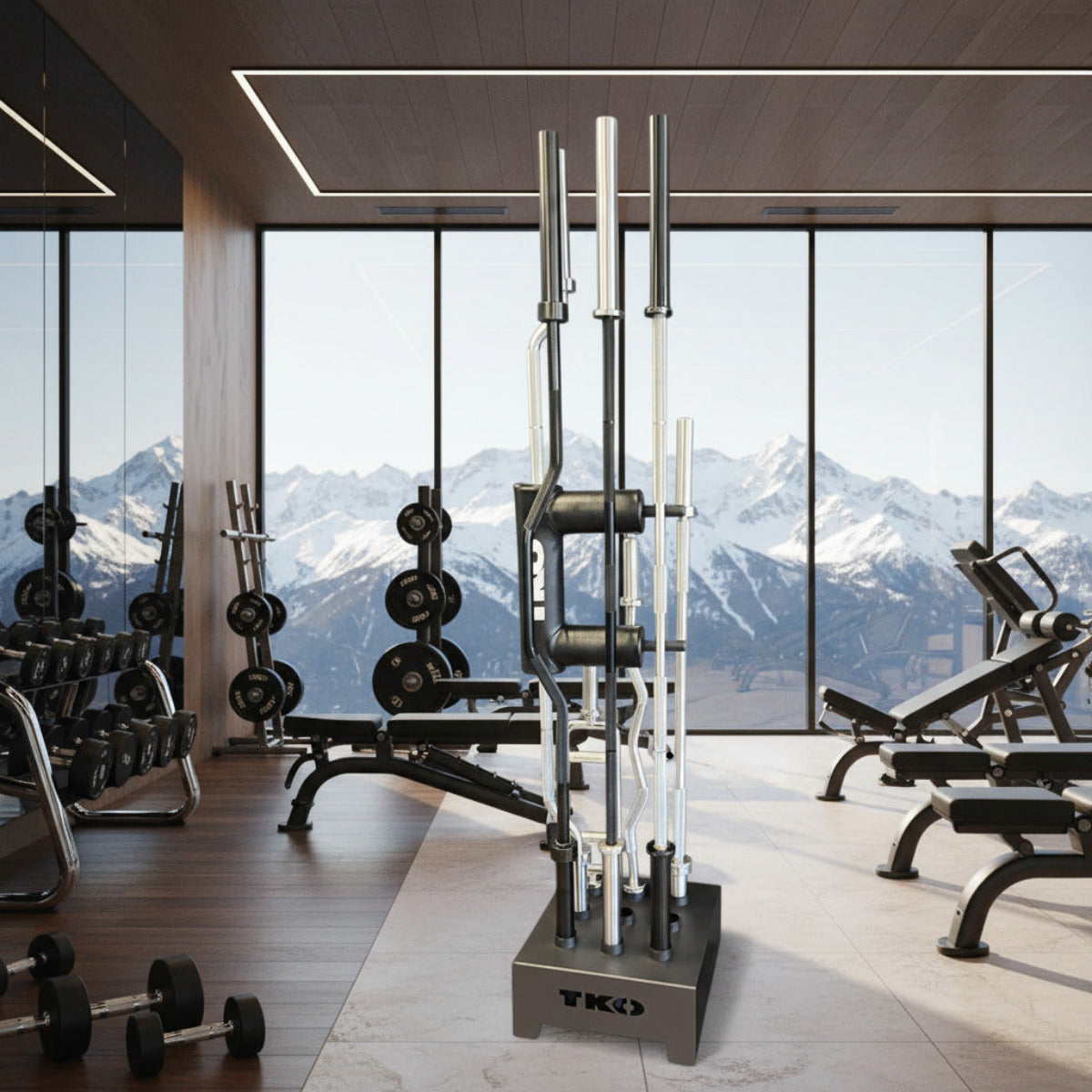 TKO 813BH2 Olympic Bar Holder in gym
